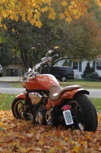 My Yamaha Roadstar Warrior - notice the vertical mounted license plate