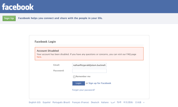 like a stoic stranger, Facebook excommunicated me from my friends, family, and society.